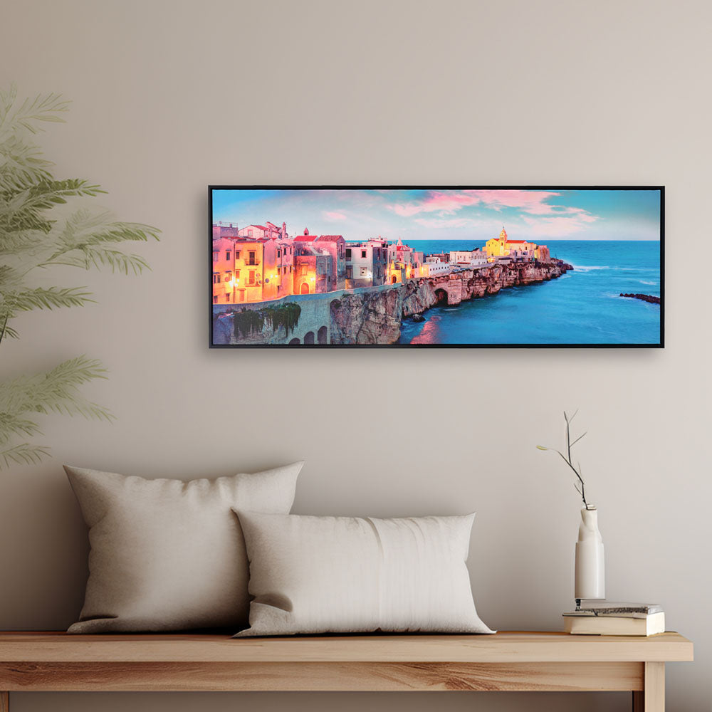 Sea Side Canvas Wall Painting (Blue)