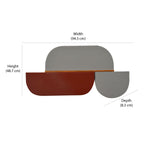 Tri Curve MDF Wall Decor (Cream & Rust)