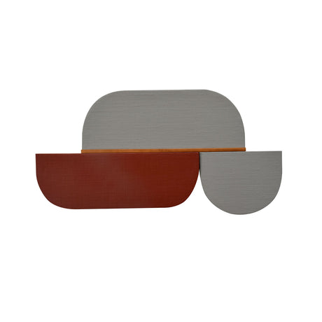 Tri Curve MDF Wall Decor (Cream & Rust)