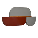 Tri Curve MDF Wall Decor (Cream & Rust)