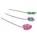 Monstera MDF Artificial Stick Set of 3 (Multicolor)