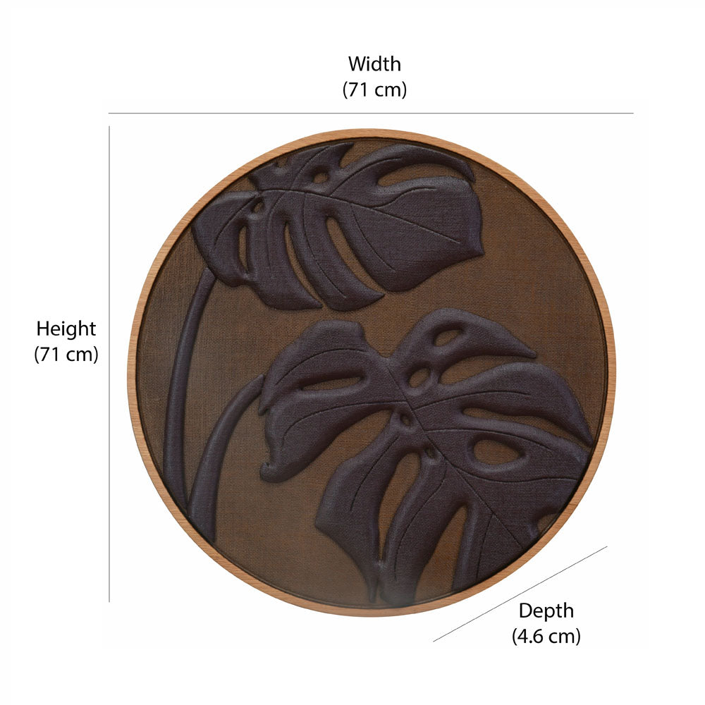 Circular Leaf Design Wall Decor (Brown)