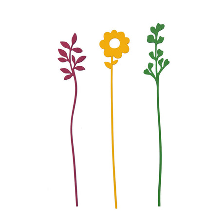 Daisy MDF Artificial Stick Set of 3 (Multicolor)