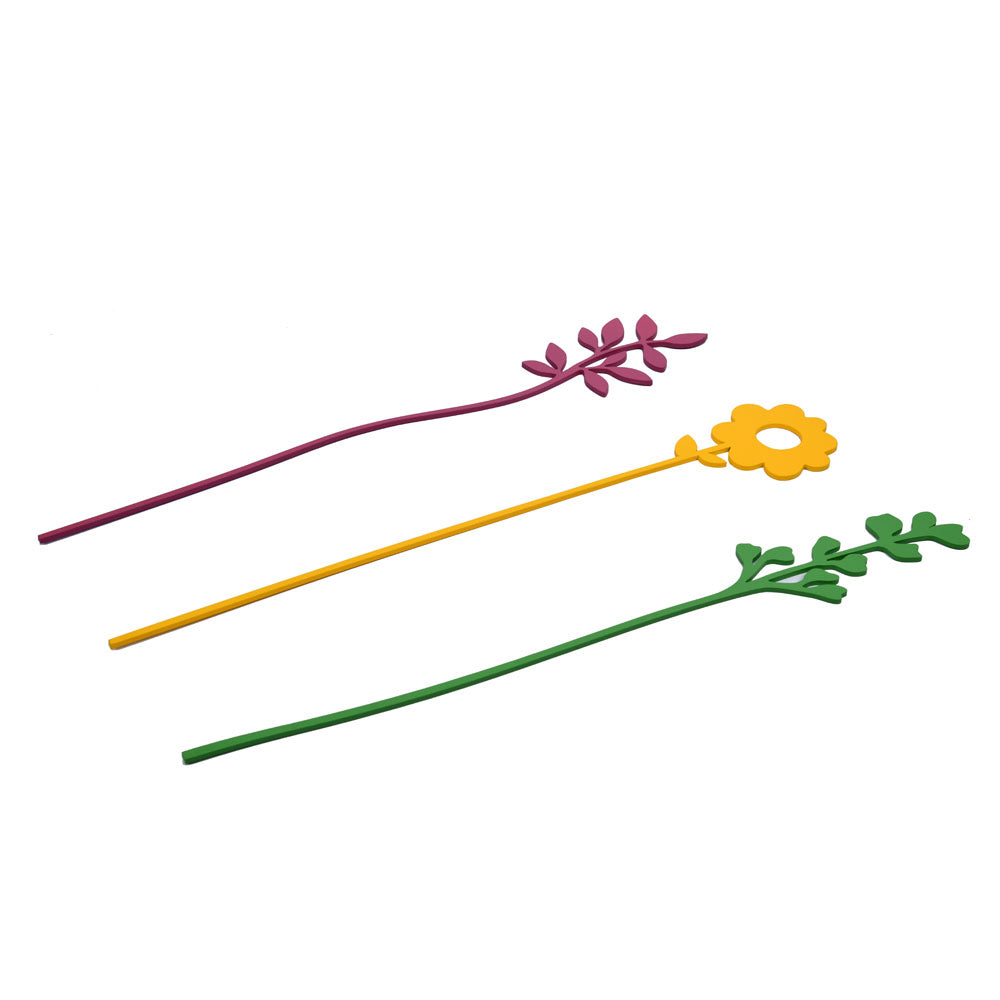 Daisy MDF Artificial Stick Set of 3 (Multicolor)