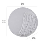 Abstract Round MDF Wall Painting (White)