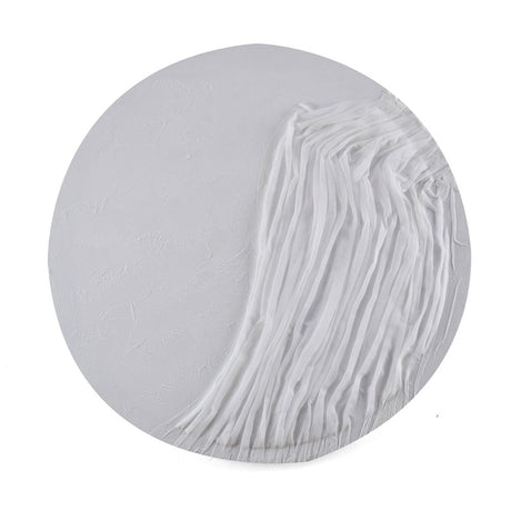 Abstract Round MDF Wall Painting (White)