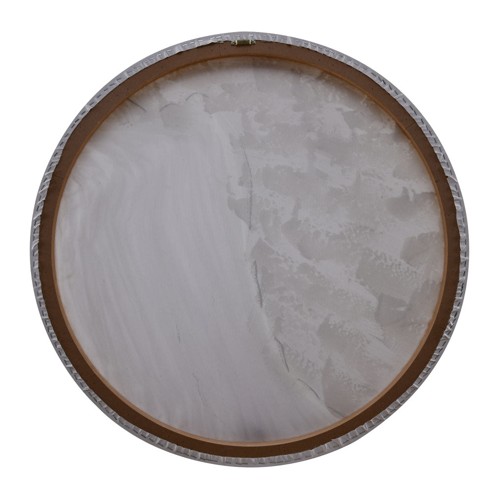 Abstract Round MDF Wall Painting (White)