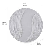 Abstract Round MDF Wall Painting (White)