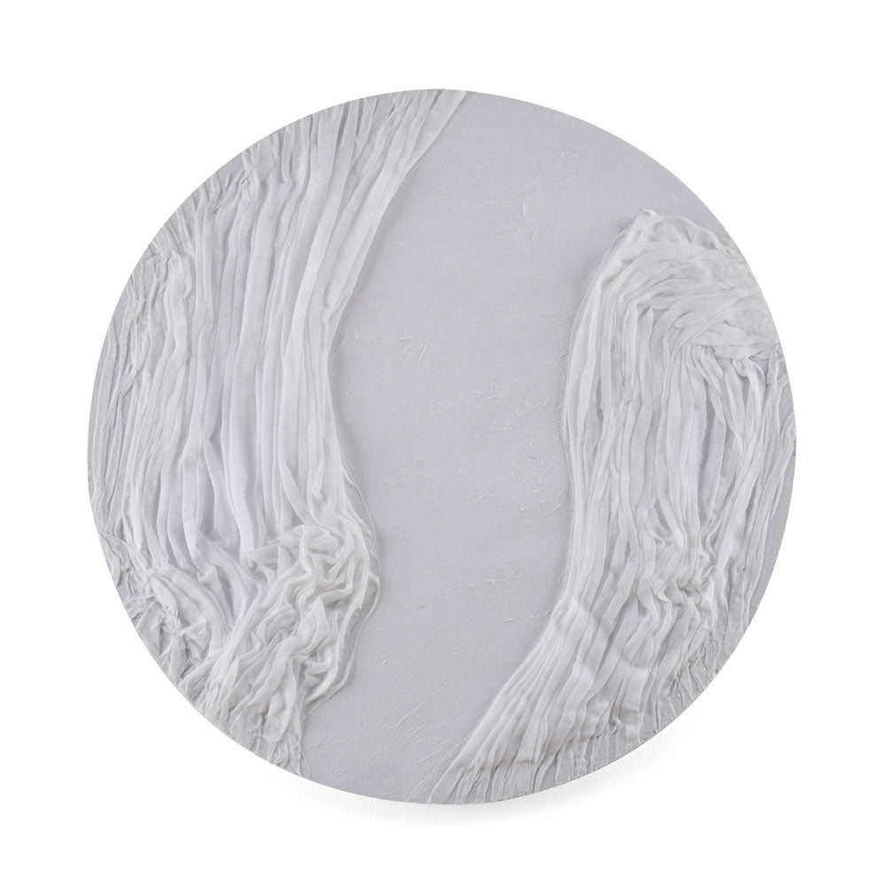 Abstract Round MDF Wall Painting (White)