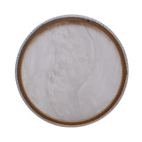 Abstract Round MDF Wall Painting (White)