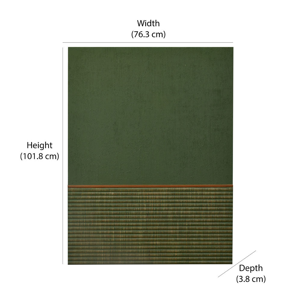 Rectangular Semi Fluting Design Wall Decor (Green)