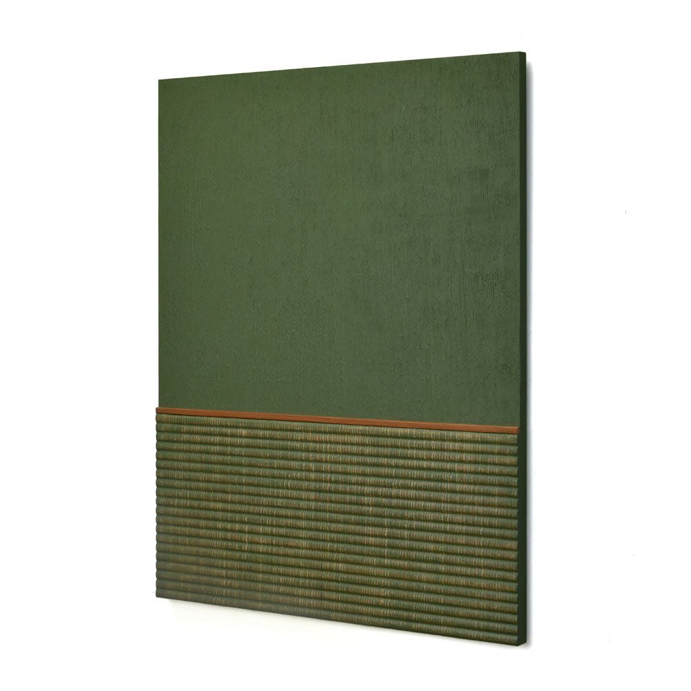 Rectangular Semi Fluting Design Wall Decor (Green)