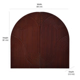 Arched Decorative MDF Wall Panel Set of 2 (Brown)