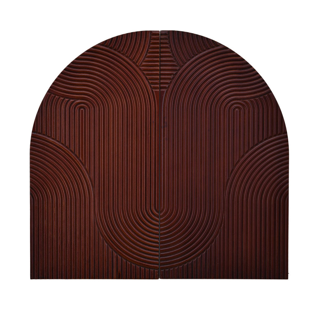 Arched Decorative MDF Wall Panel Set of 2 (Brown)