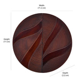 Round Decorative MDF Wall Panel Set of 2 (Brown)