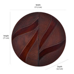 Round Decorative MDF Wall Panel Set of 2 (Brown)