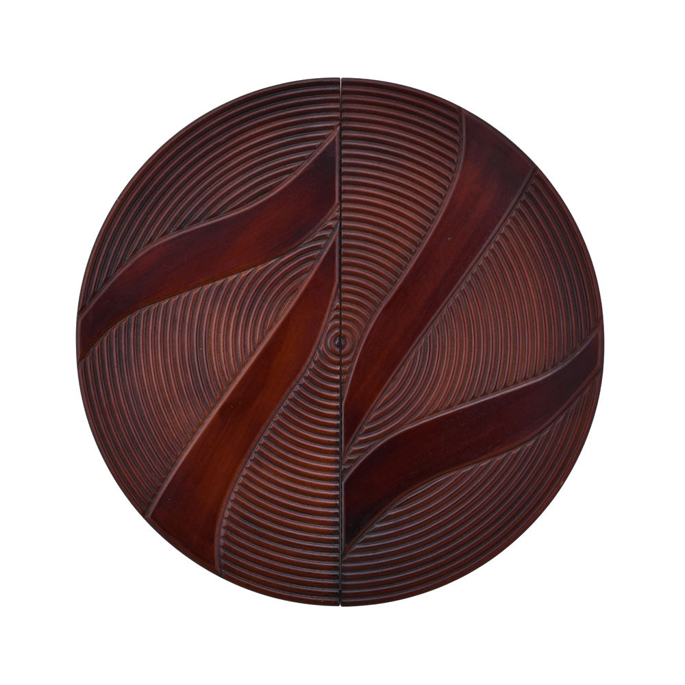 Round Decorative MDF Wall Panel Set of 2 (Brown)