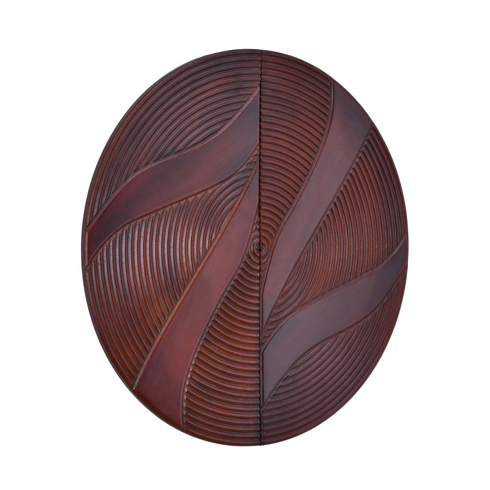 Round Decorative MDF Wall Panel Set of 2 (Brown)