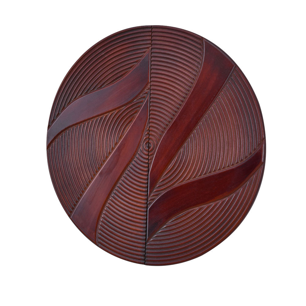 Round Decorative MDF Wall Panel Set of 2 (Brown)