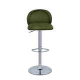 Henlo Adjustable Height Swivel Bar Stool (Olive Green)