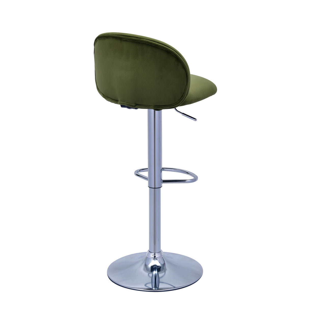 Henlo Adjustable Height Swivel Bar Stool (Olive Green)