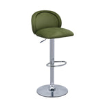 Henlo Adjustable Height Swivel Bar Stool (Olive Green)