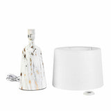 Marbela Trapeze Fabric Shade Metal Base Table Lamp (White)