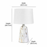 Marbela Trapeze Fabric Shade Metal Base Table Lamp (White)