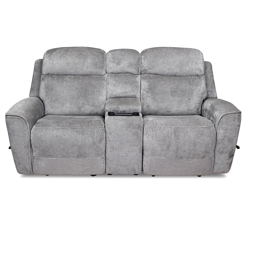 Favian 2 Seater Rocker Recliner Sofa With Console (Grey)