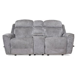 Favian 2 Seater Rocker Recliner Sofa With Console (Grey)