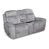 Favian 2 Seater Rocker Recliner Sofa With Console (Grey)