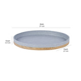 Wooden Finish Polyresin Decorative Platter (Grey)