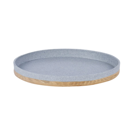 Wooden Finish Polyresin Decorative Platter (Grey)