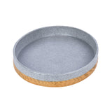 Wooden Finish Polyresin Decorative Platter (Grey)