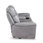 Favian 2 Seater Rocker Recliner Sofa With Console (Grey)