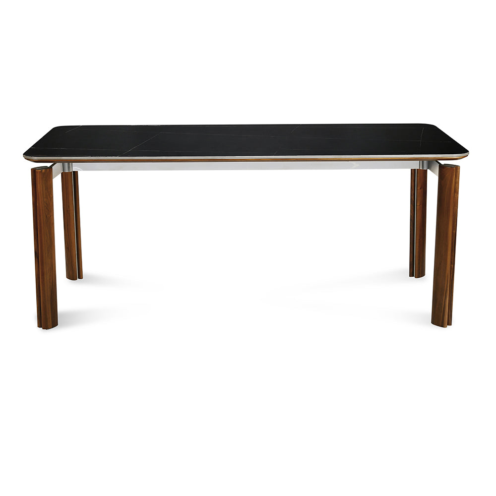 Trinity 6 Seater Dining Table (Black and Walnut)