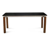 Trinity 1+4+Bench Dining Set (Black and Walnut)