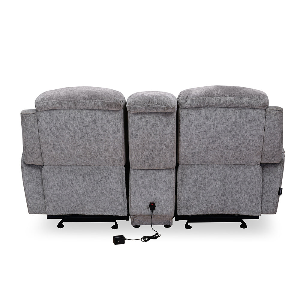 Favian 2 Seater Rocker Recliner Sofa With Console (Grey)