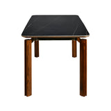 Trinity 6 Seater Dining Table (Black and Walnut)