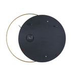 Dual Circular Wooden & Metal Wall Clock (Black & Gold)