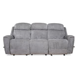 Favian 3 Seater Recliner Sofa With Dropdown Console (Grey)