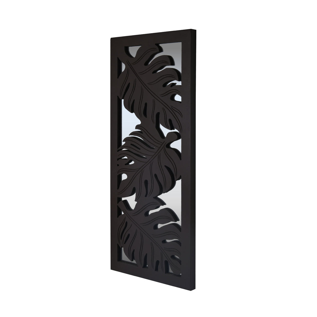 Monstera Leaf MDF and Glass Wall Decor (Brown)