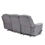 Favian 3 Seater Recliner Sofa With Dropdown Console (Grey)