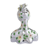 Decorative Woman Head Resin Showpiece (Small, Silver)