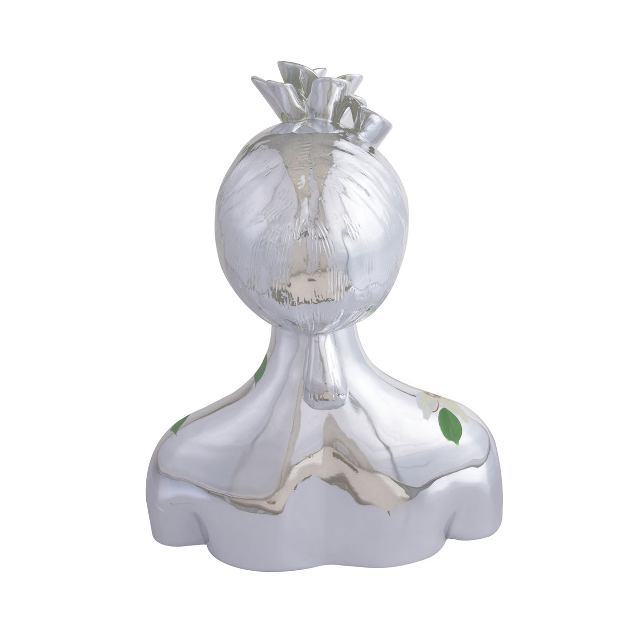 Decorative Woman Head Resin Showpiece (Small, Silver)