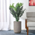 Ribbed Magnesium Oxide Indoor Outdoor Tall Planter 45.4 cm (Taupe)