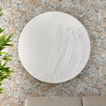 Abstract Round MDF Wall Painting (White)