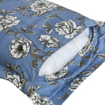 Aurora Floral Polyester Double Bedsheet with 2 Pillow Covers (Blue)