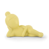 Girl Resting Polyresin Decorative Showpiece (Yellow)