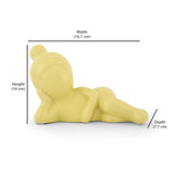 Girl Resting Polyresin Decorative Showpiece (Yellow)